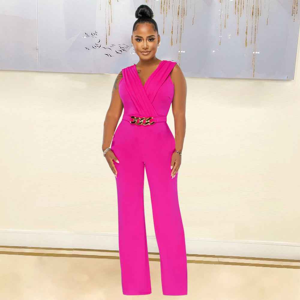Slim Casual Sleeveless Jumpsuit