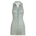 Sleeveless Romper Striped Contrast Color Street Hip