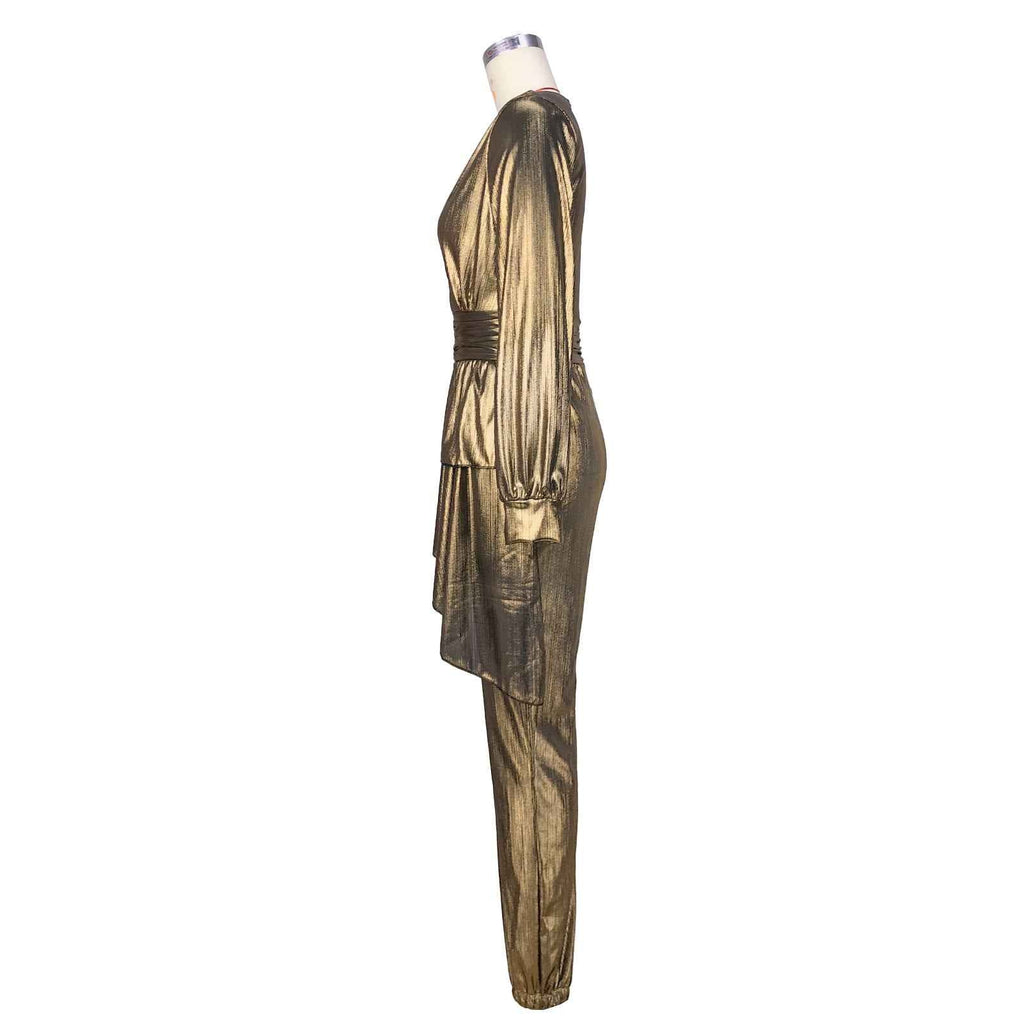 Sunken Stripe Pleated Jumpsuit