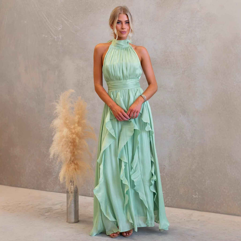Spring Summer Lotus Leaf Dress Casual Holiday Dress Women Boho Style