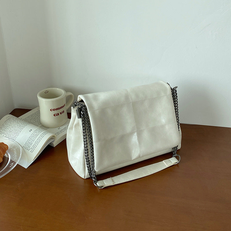 Crossbody shoulder quilted large capacity bag women, versatile commuter bag, chain crossbody bag, shoulder bag