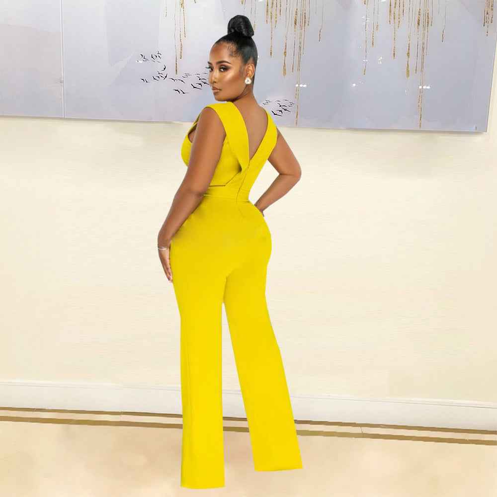 Slim Casual Sleeveless Jumpsuit