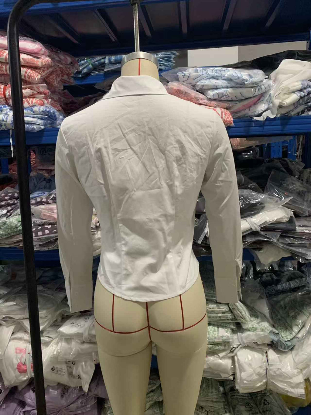 Solid Color Slim Fit Blouse