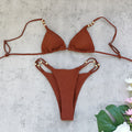 Women Three Point Bikini High Waist Wide Leg Pants Sets Split Swimsuit Bikini
