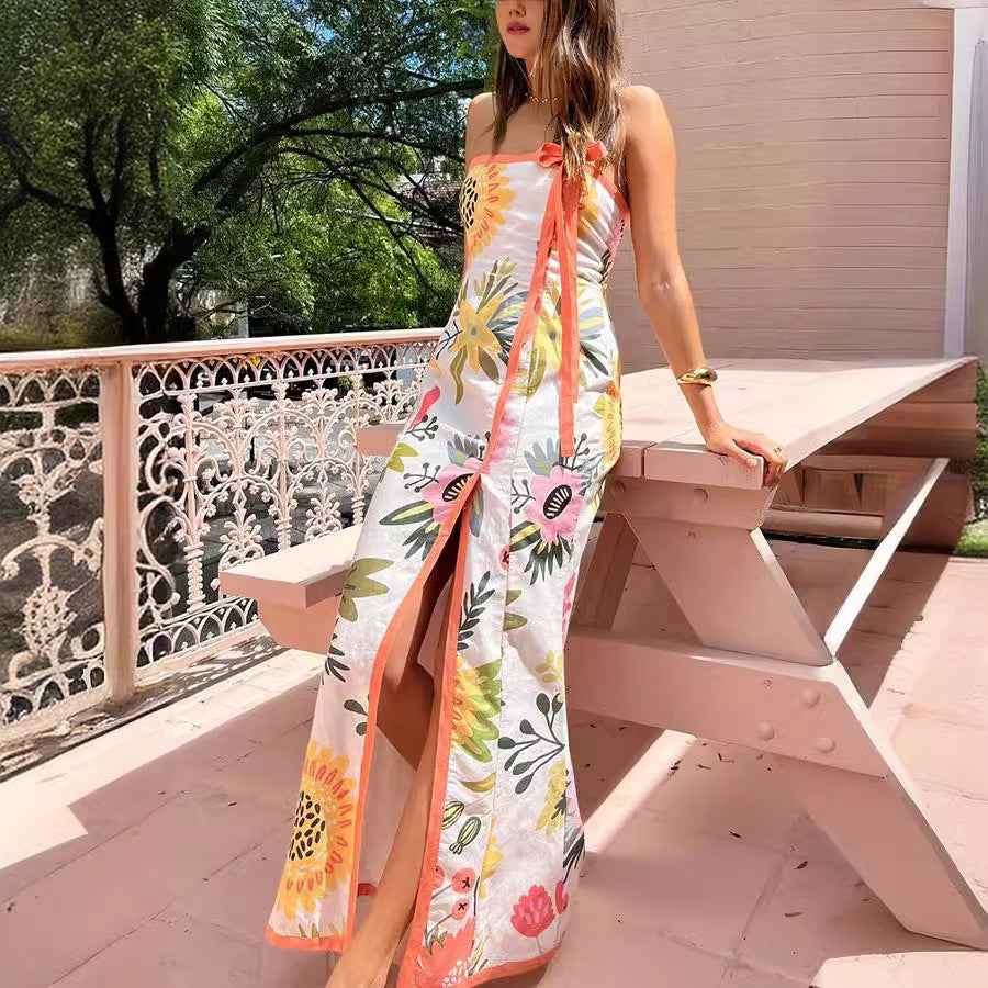 Summer Split Wrapped Dress