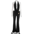 Women's Backless Jumpsuit Two Piece Set