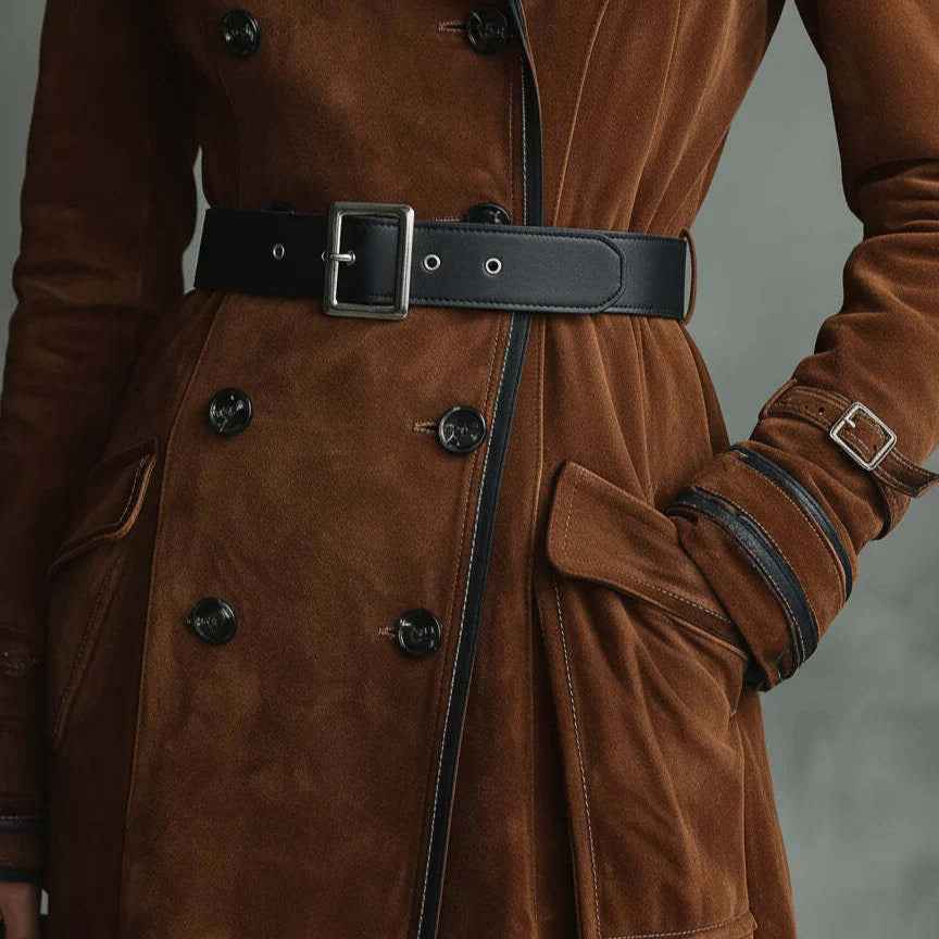 Women's Trench Western Style Suede Long Jacket