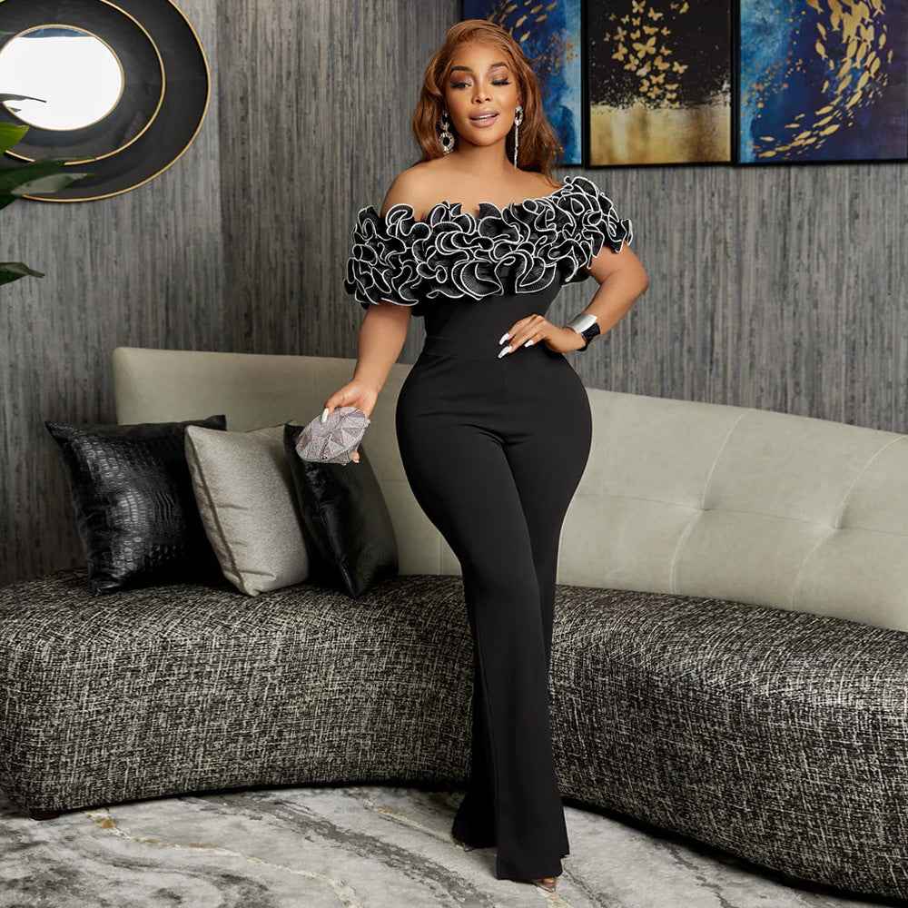 Popular Sexy Tight Flounce Jumpsuit