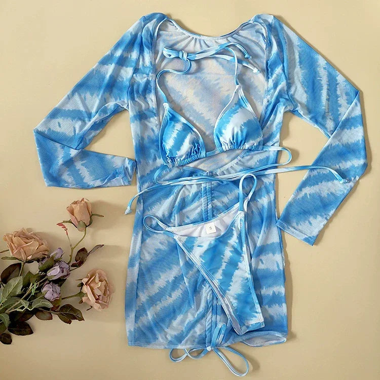 Hottie Printed Two-Piece Swimsuit & Dress