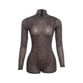 Women's Turtleneck Leopard Print Romper