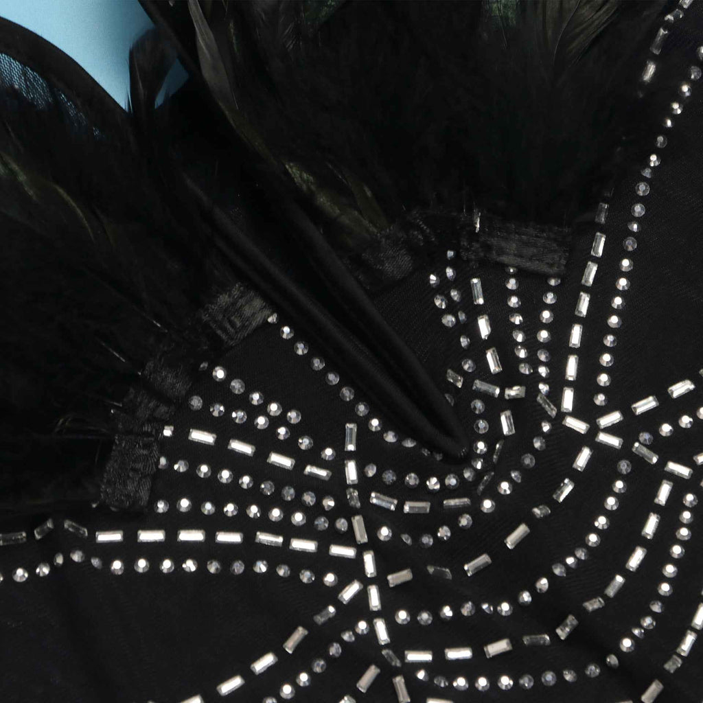 Sexy Feather Rhinestone Slim Fit Sheath Sleeveless Jumpsuit