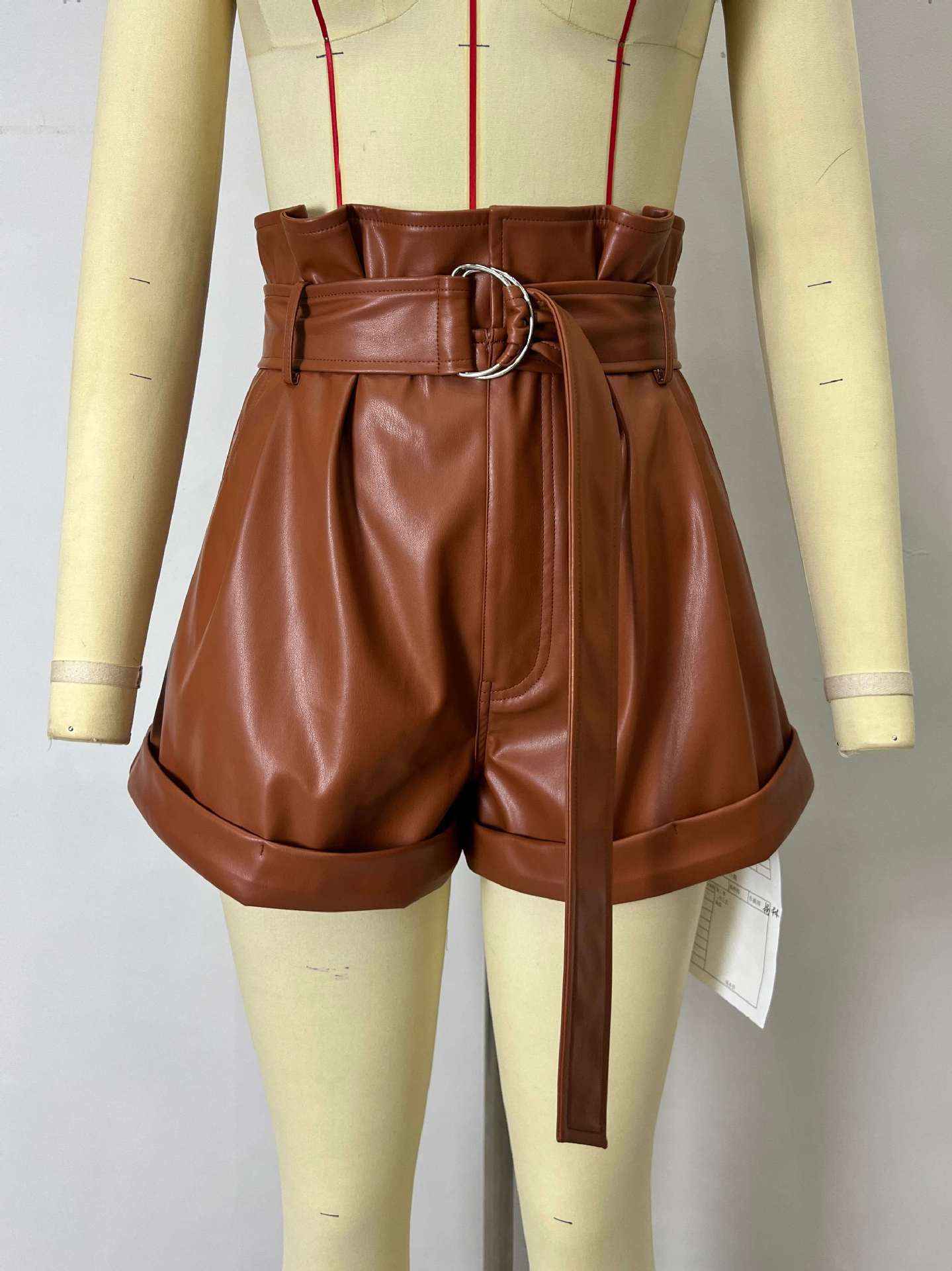 High Waist A line Faux Leather Bottoms