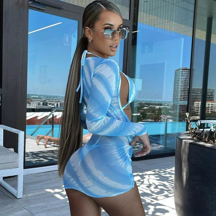 Hottie Printed Two-Piece Swimsuit & Dress