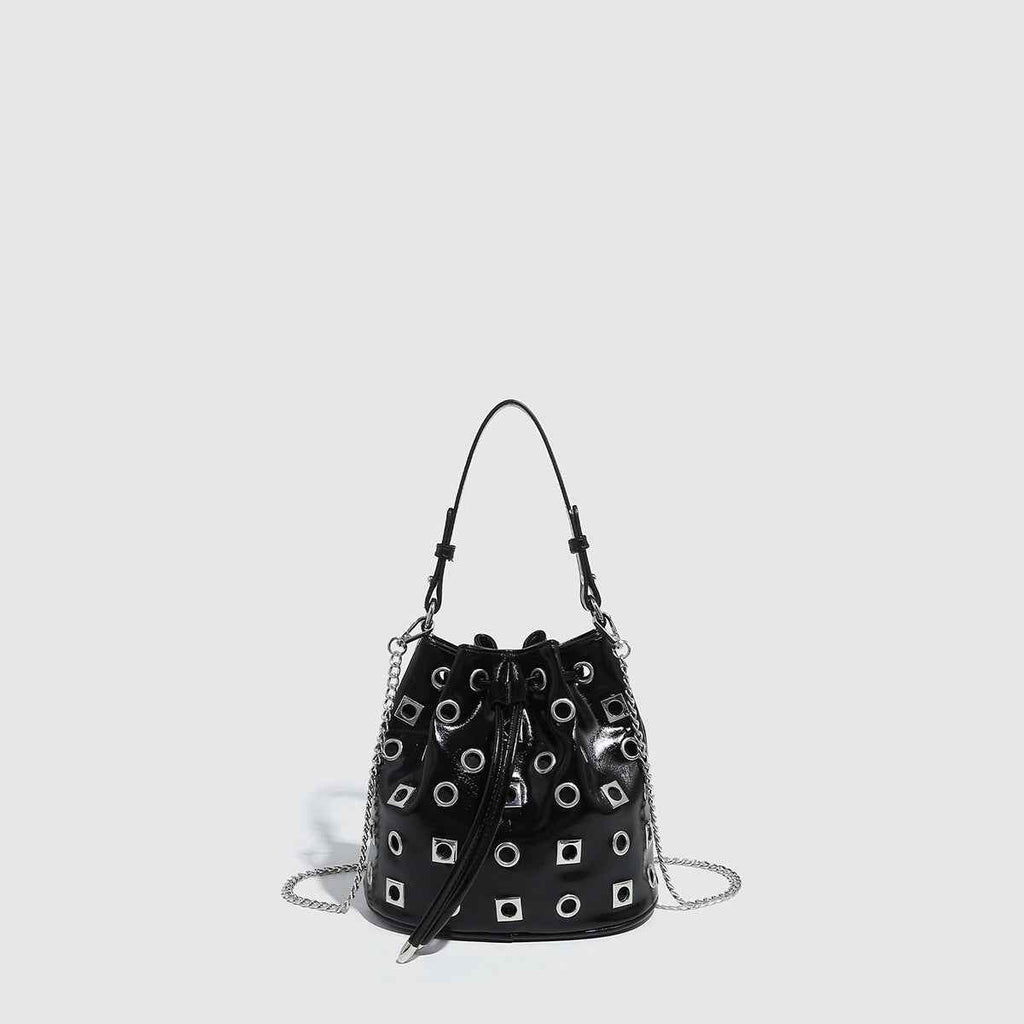 Trendy Rivet Cutout Messenger HandBag Purse