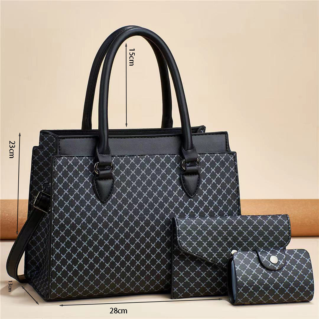 Women's Plaid Bag Set - Large Fashion Handbag Suit for Women