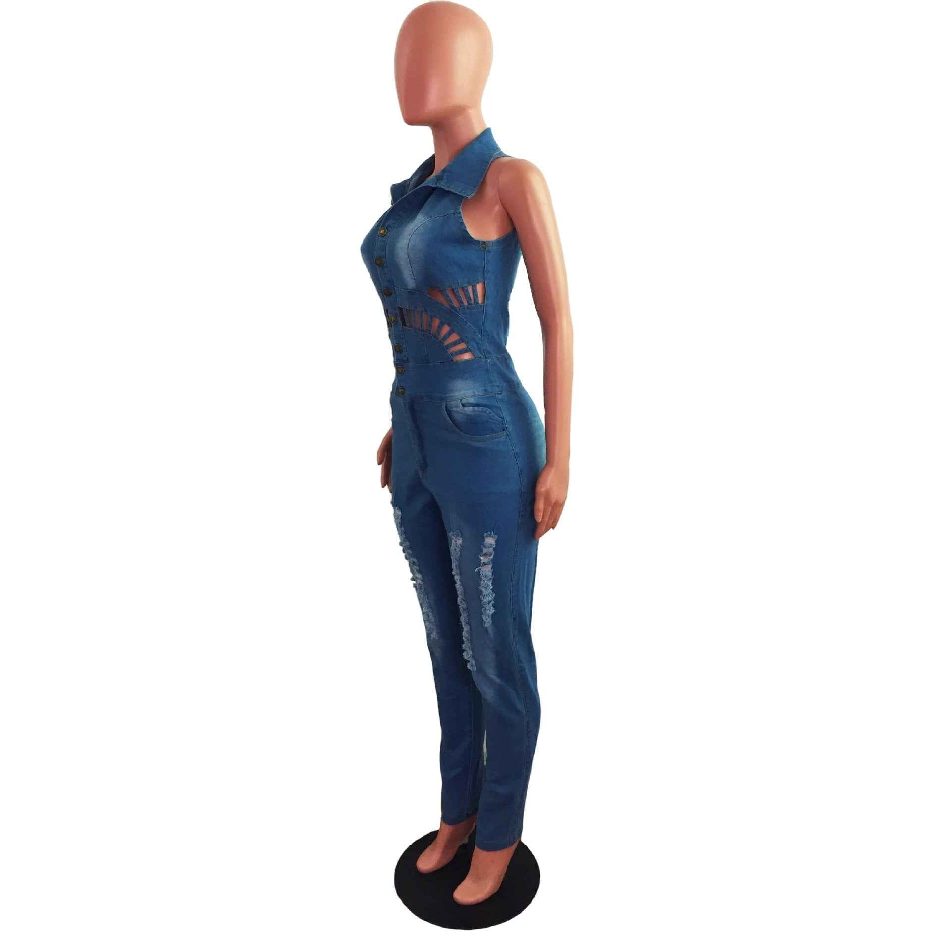 Denim Slim Fit Jumpsuit