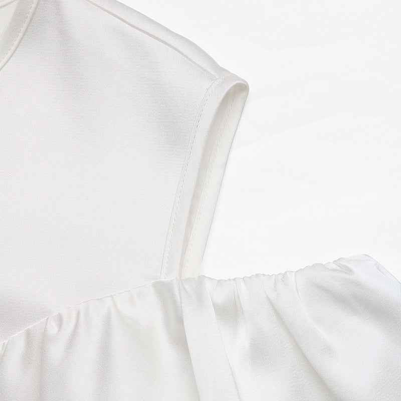 Elegant Long Sleeved Ruffled Off the Shoulder Lace Blouse