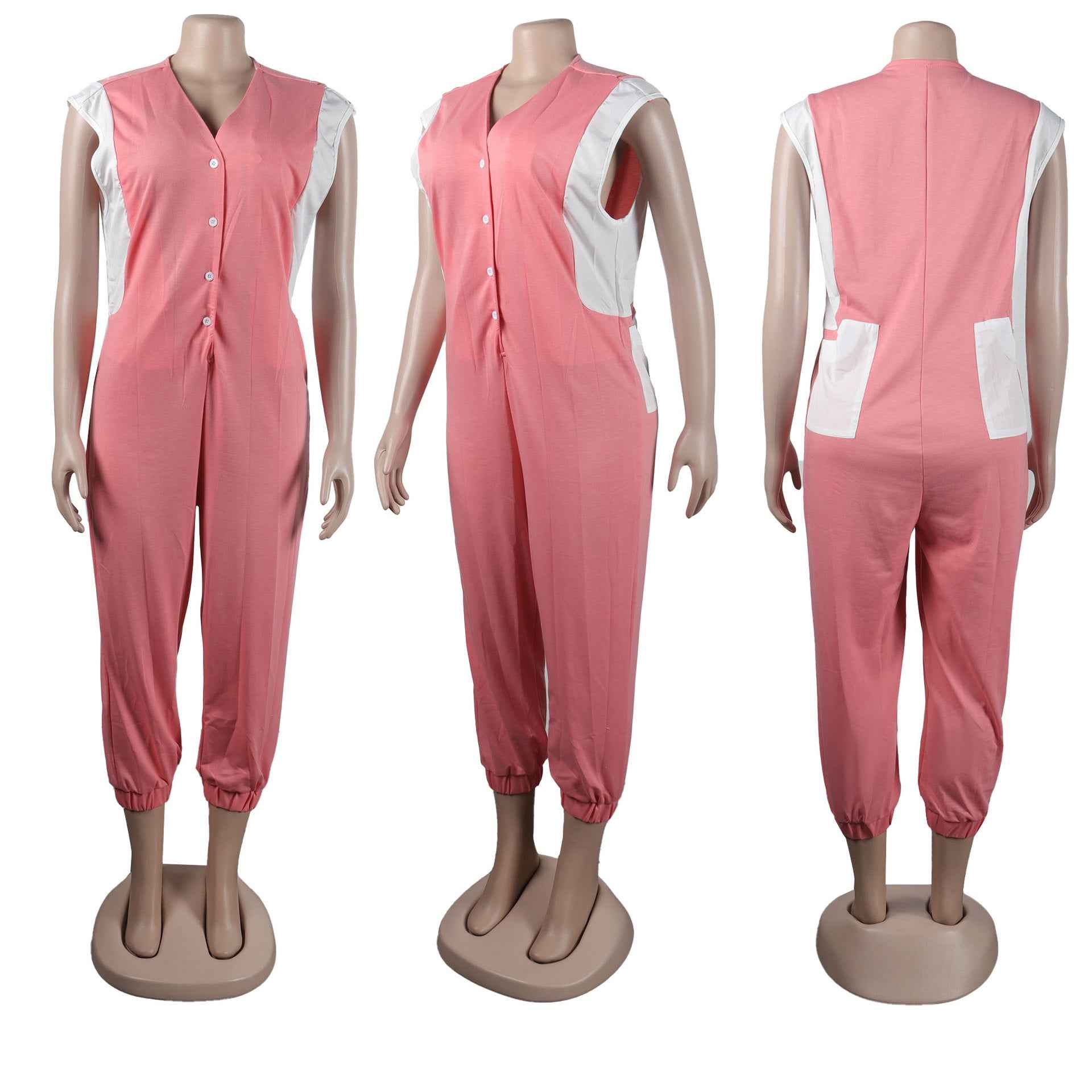 Sexy Slim Fit Solid Color Jumpsuit
