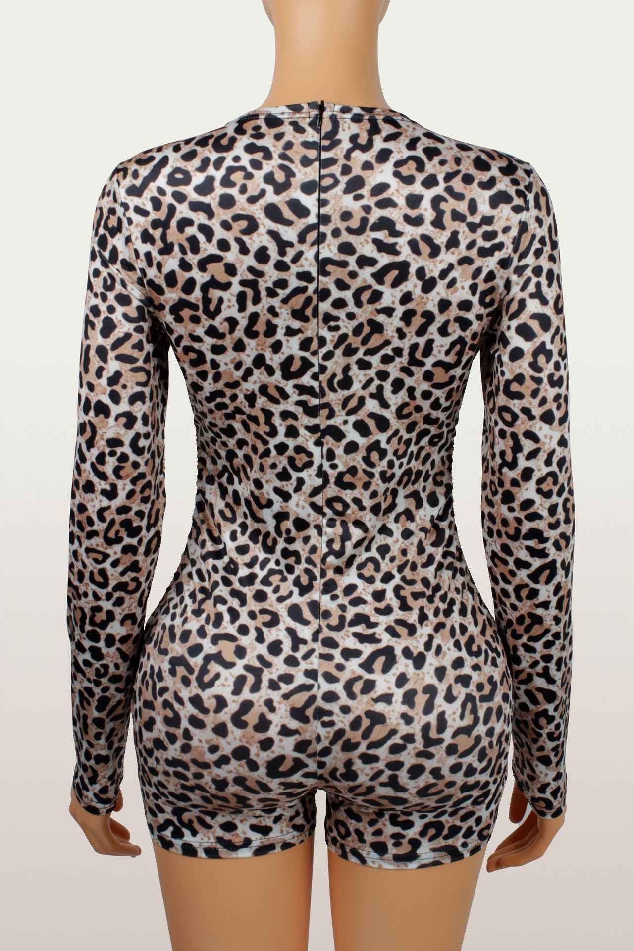 Slim Stretch Sexy Leopard Print Romper