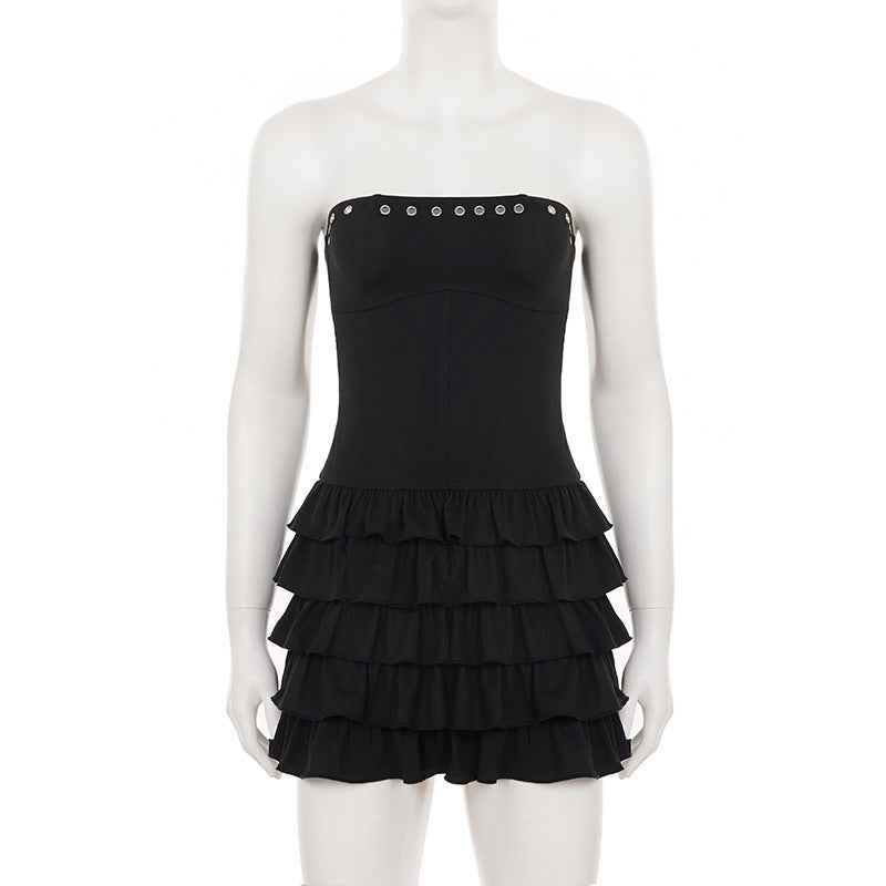 Cinched Sleeveless Pettiskirt Dress