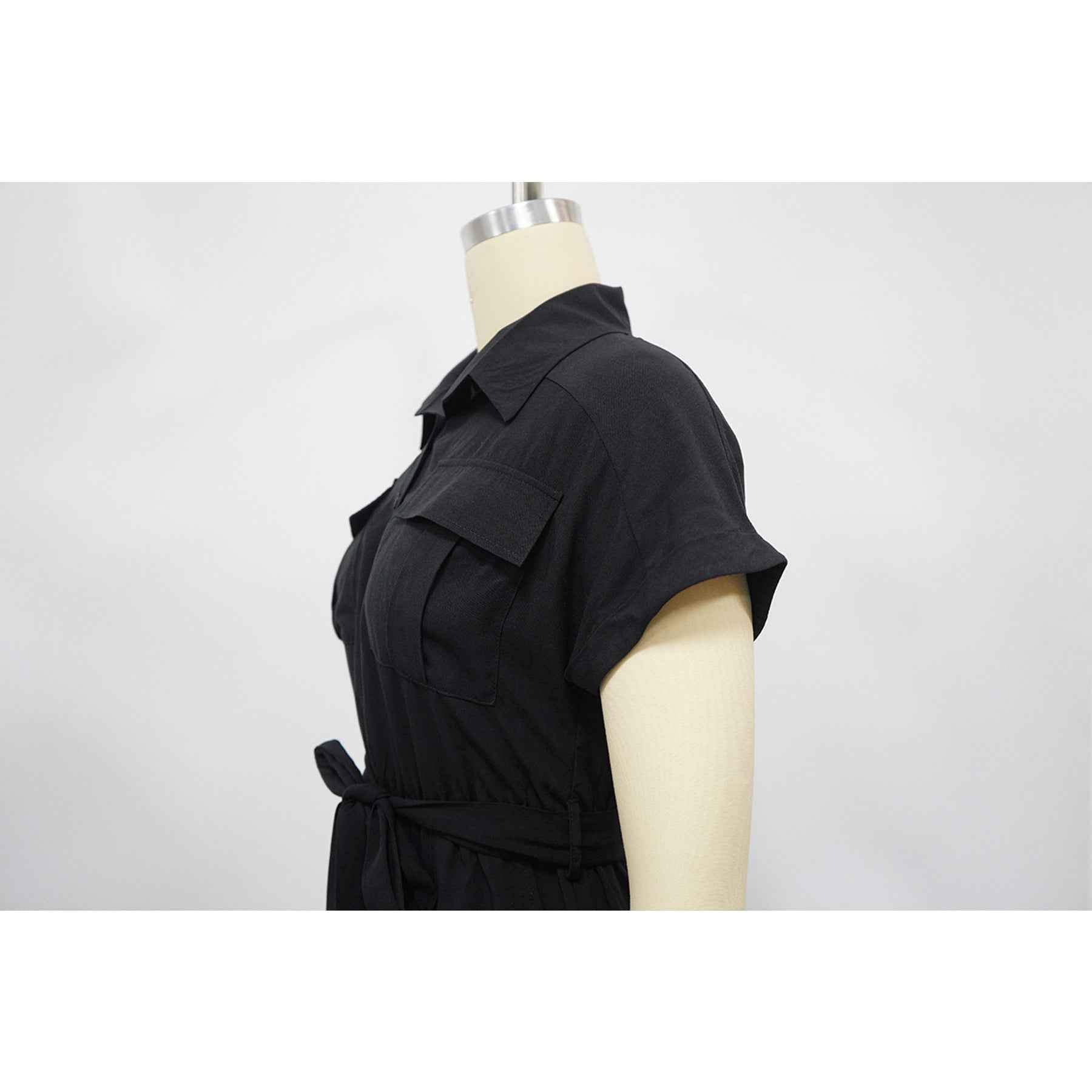 Solid Color Jumpsuit with Pockets
