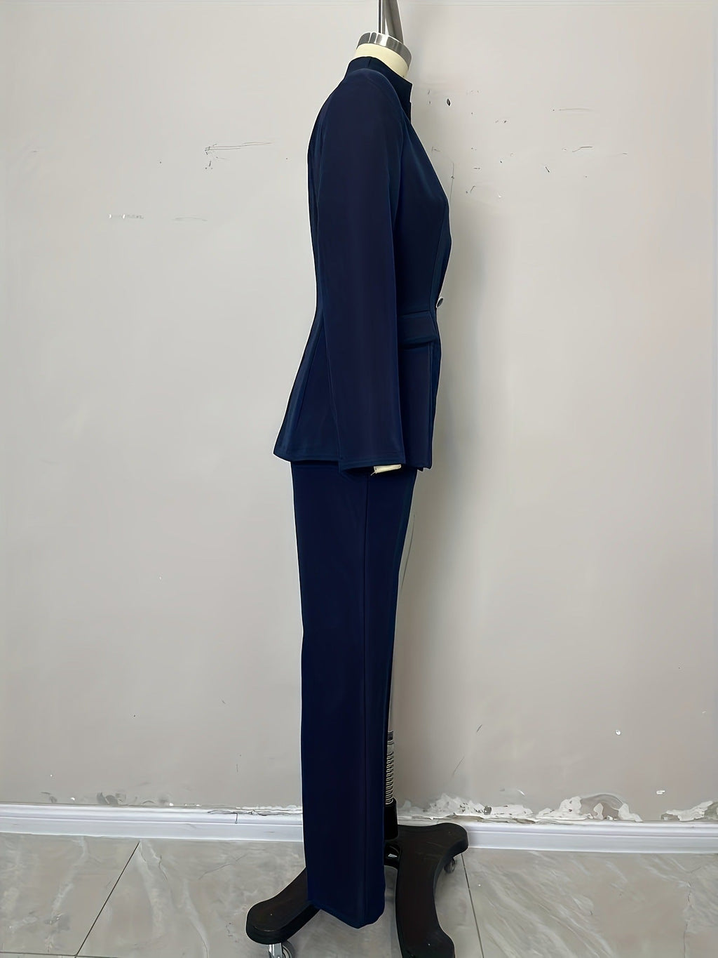High End Stand Collar Single Button Slim Fit Jacket