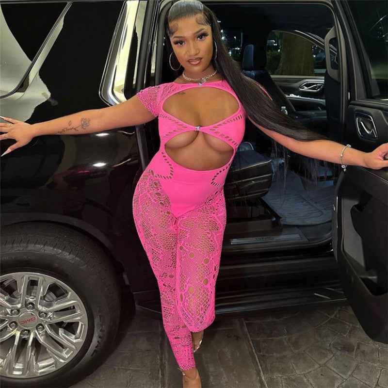 Sexy Cutout Knitted Jumpsuit