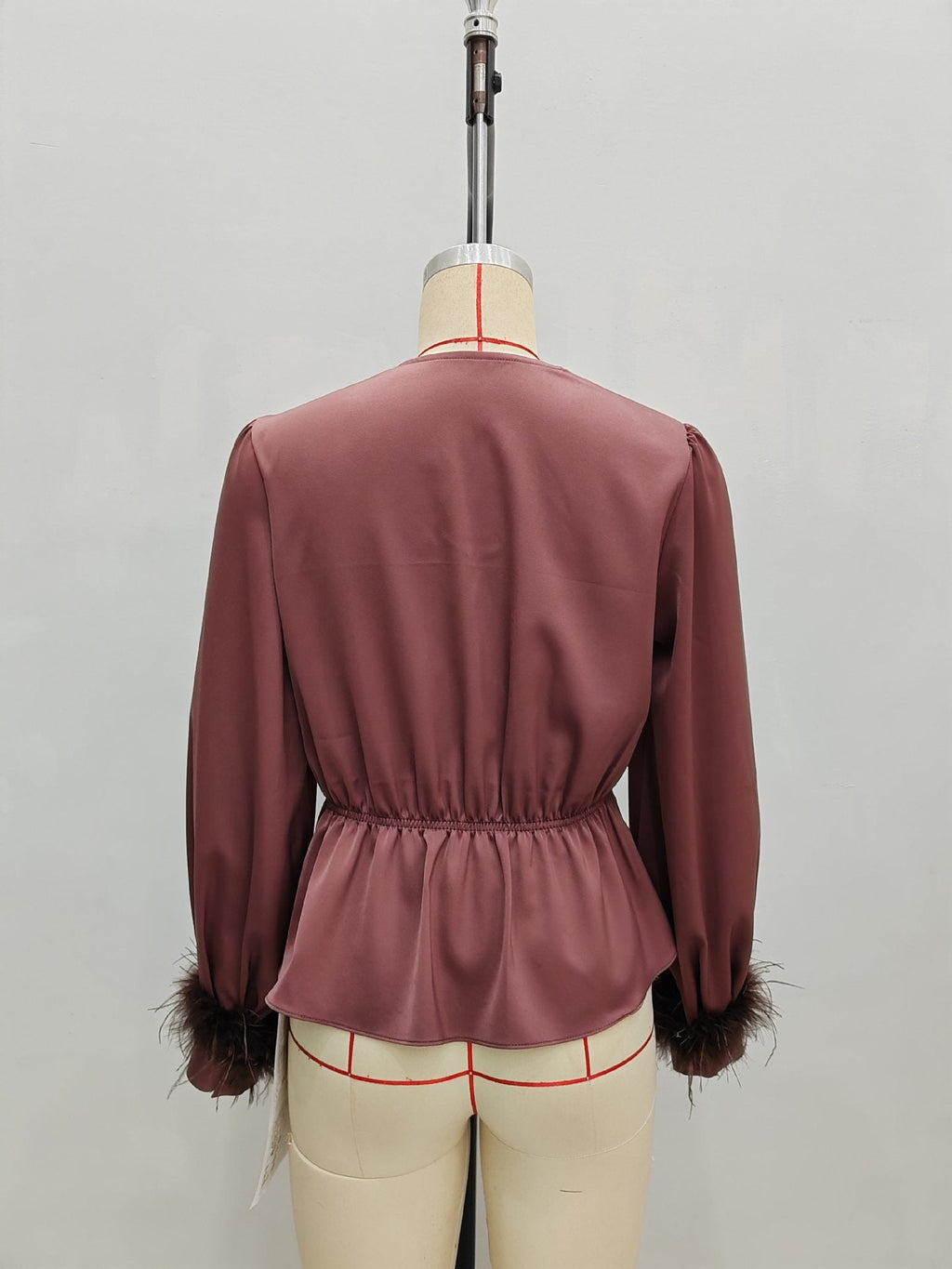 Satin Slim Fit Drawstring Blouse