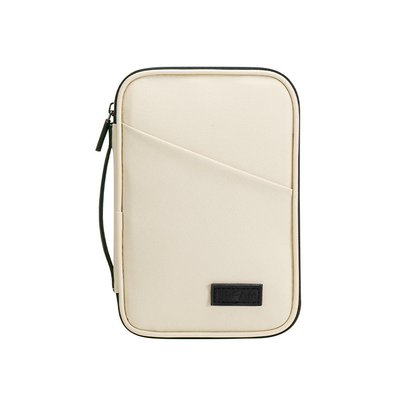 Large capacity passport bag, multi-function document storage bag, PU waterproof travel storage bag, anti-theft tote certificate bag.