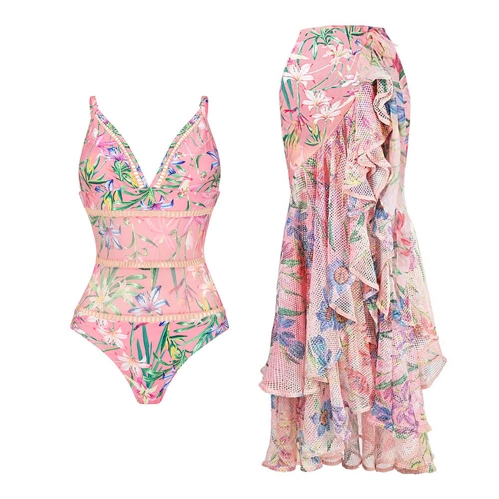 One Piece Swimsuit Women Holiday Suit Skirt Swimsuit