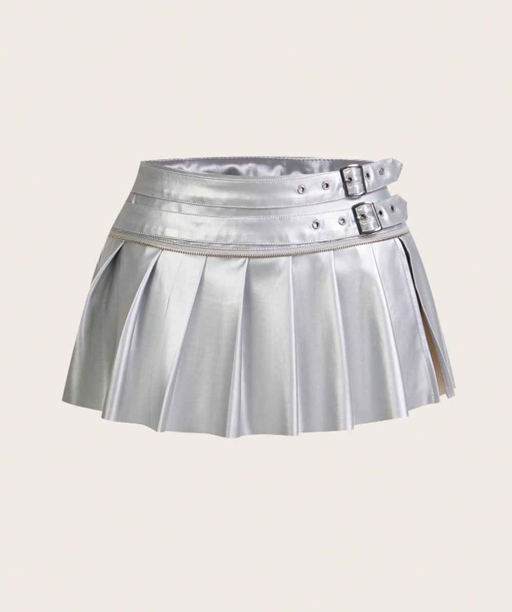 Sexy Pleated Skirt Pleated Split Skirt