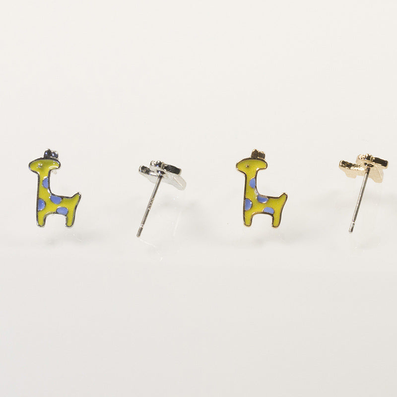 Giraffe bunny stud earrings set