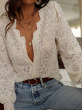 Elegant Sleeve Solid Color Blouse