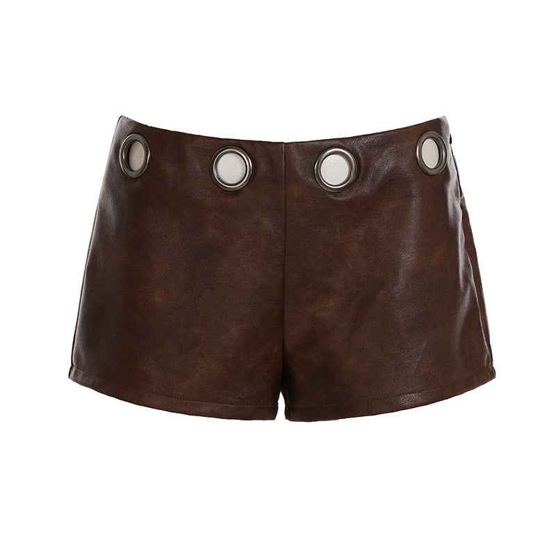 Retro Leather High Waist Bottoms