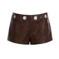 Retro Leather High Waist Bottoms