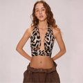 Leopard Print Halter T-shirt