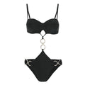 Solid Color One Piece Bikini Sexy Open Back Swimsuit Women Bikini