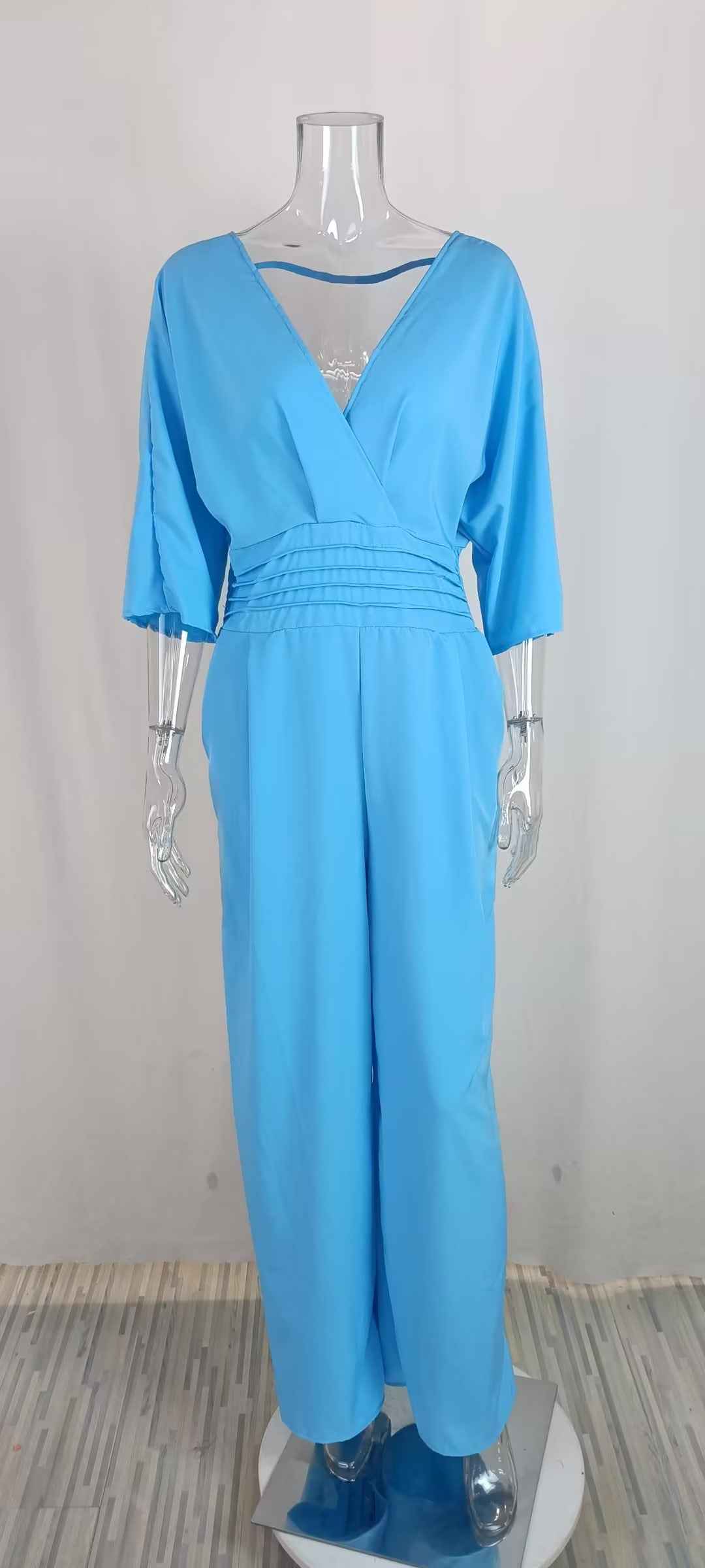 Casual V Neck Jumpsuit