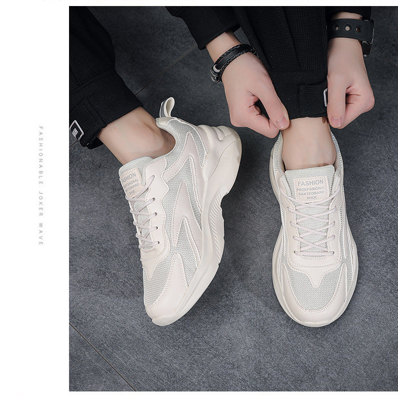 Men's Dad Shoes 2023 Spring Breathable Running Sneakers Thick-Soled Student Men's Shoes Trendy Versatile Mesh Casual Shoes