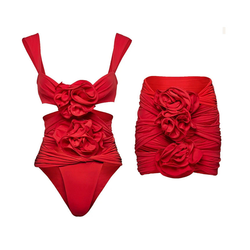 Women's Dress Flower Beach Hot One-piece