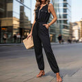 Summer Women Black Sleeveless Long Jumpsuit (Small Only)