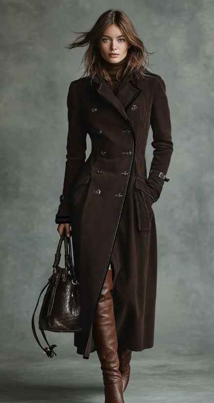 Women's Trench Western Style Suede Long Jacket