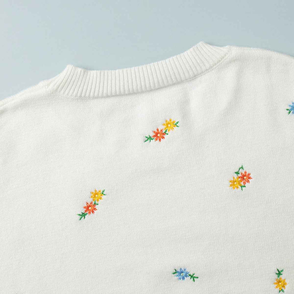 Pullover Embroidered Floral Sweater