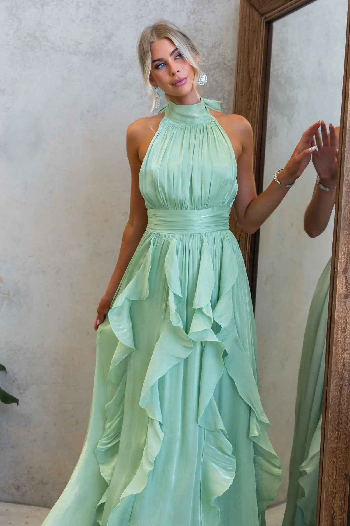 Spring Summer Lotus Leaf Dress Casual Holiday Dress Women Boho Style