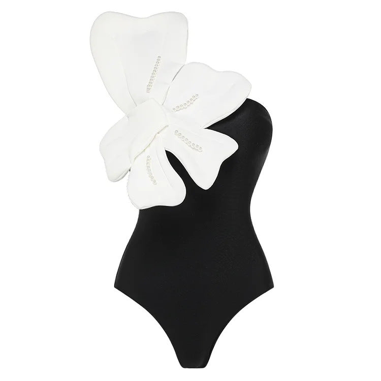 3D Butterfly Decoration One Piece Swimsuit Women