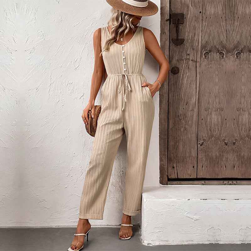 Summer Women's Clothing Solid Color Jumpsuit