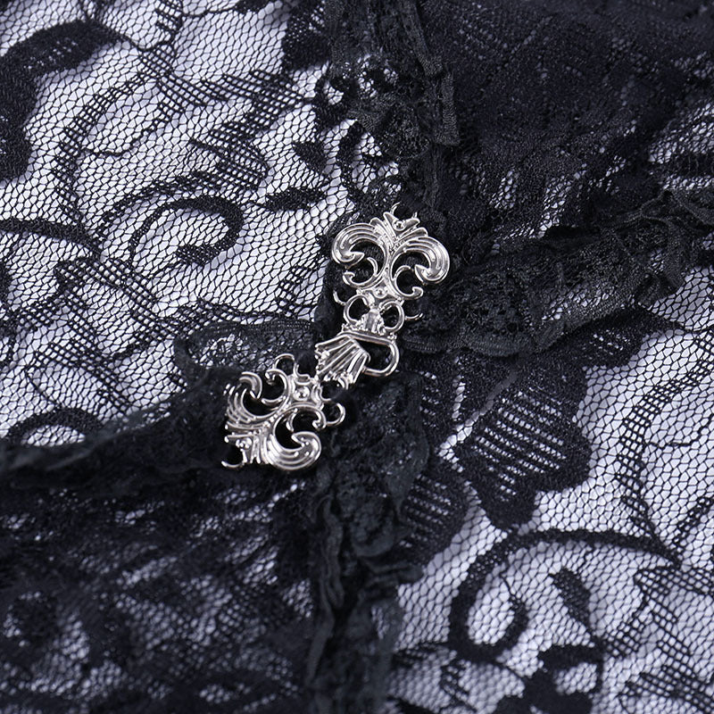 Gothic Classic Lace Flare Sleeve Blouse Y2K Rave