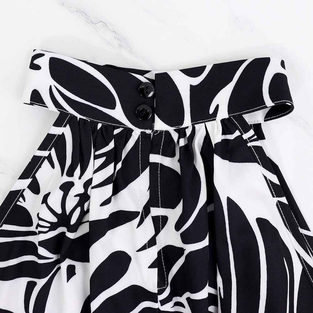Sleeveless Elegant Maxi Dress Printed High Slit