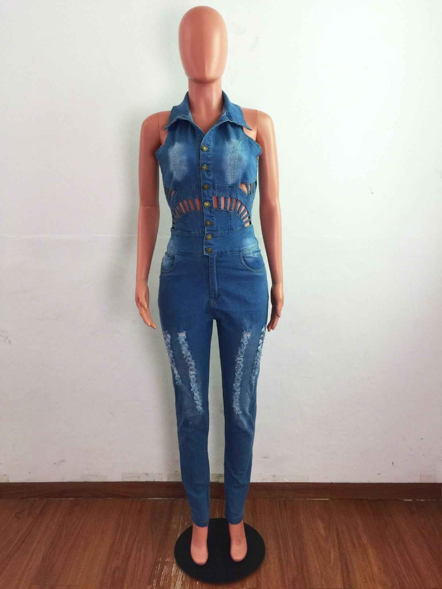 Denim Slim Fit Jumpsuit