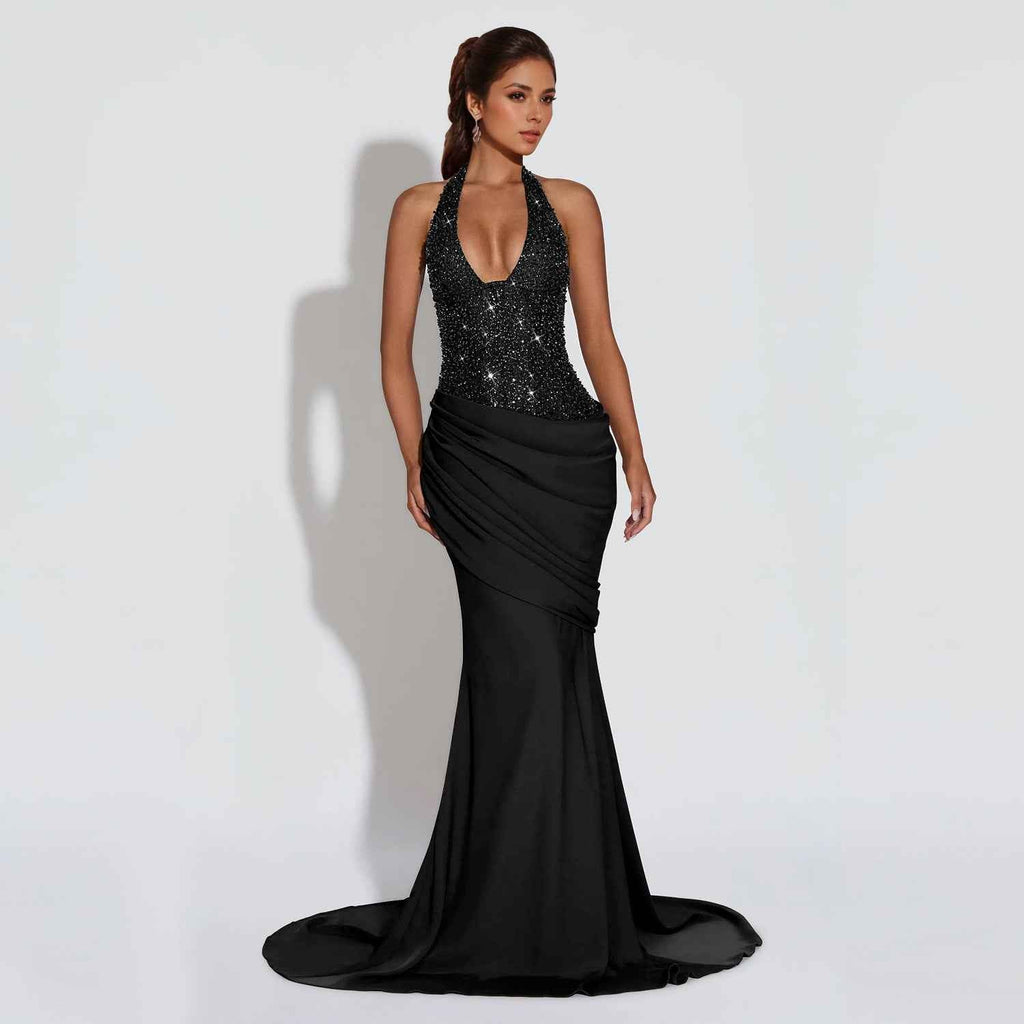 Elegant Halter Backless Dress
